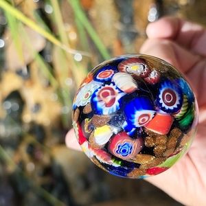 ❤️ BIG SALE ❤️ Murano Multicolor Millefiori Flower Large Glass Bulb Wine Stopper